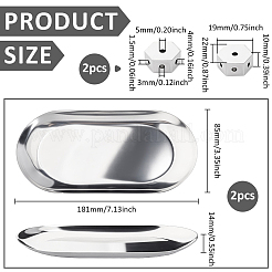 2Pcs Stainless Steel Oval Jewelry Storage Trays for Rings&nbsp;AJEW-ME0004-11