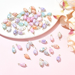 60Pcs Crackle Glass Pendants&nbsp;PALLOY-YW00105