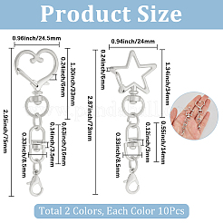20Pcs 2 Styles Zinc Alloy Swivel Clasps&nbsp;FIND-SP0004-24P