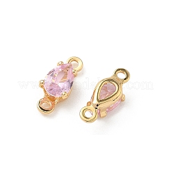 Brass Pave Cubic Zirconia Connector Charms&nbsp;KK-Z136-46G-01