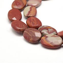 Natural Jasper Beads Strands&nbsp;G-F477-21-14x10mm