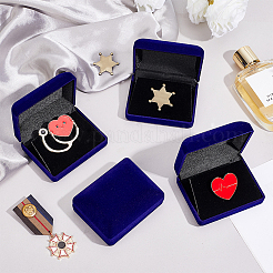 Plastic Cover with Velvet Brooch Packing Boxes&nbsp;VBOX-WH0012-07B