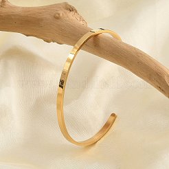 Ion Plating(IP) 304 Stainless Steel Cuff Bangles&nbsp;BJEW-K173-02G