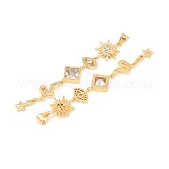 Brass Clear Cubic Zirconia Pendants&nbsp;KK-C166-06G