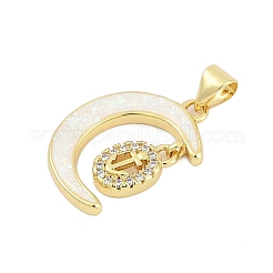 Brass Micro Pave Cubic Zirconia Pendants&nbsp;KK-I723-19G-05