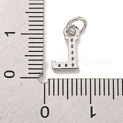 Initial Letter Brass with Cubic Zirconia Charms&nbsp;KK-Q814-26L-P