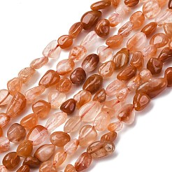 Natural Red Rabbit Fur Rutilated Quartz Beads Strands&nbsp;G-K395-A03-01