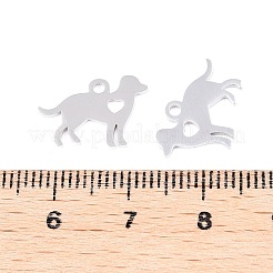 Non-Tarnish 304 Stainless Steel Puppy Silhouette Charms&nbsp;STAS-Q201-T086