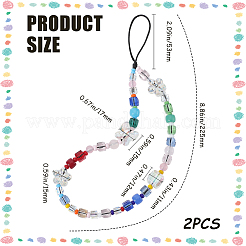 Nylon & Resin & Glass & Glass & Crystal Mobile Straps&nbsp;AJEW-WH20002-56