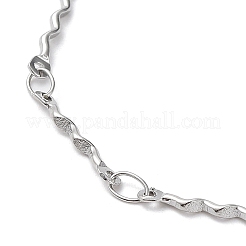 Non-Tarnish 304 Stainless Steel Wave Bar Link Chain Bracelet&nbsp;BJEW-K226-08P