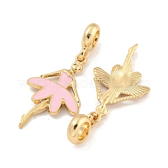 Rack Plating Alloy Enamel Ballet Dancer European Dangle Charms&nbsp;FIND-B034-46G