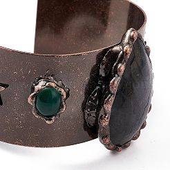 Natural Labradorite Open Cuff Bangles&nbsp;BJEW-A130-01