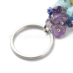 Chakra Natural Gemstone Chip Bead Keychain&nbsp;KEYC-JKC00415-02
