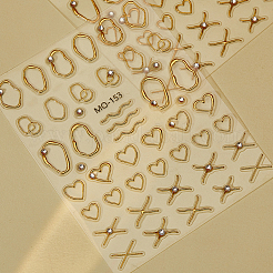 6 Sheets 2 Colors Mixed Shapes PET Nail Art Stickers&nbsp;DIY-HS0002-07
