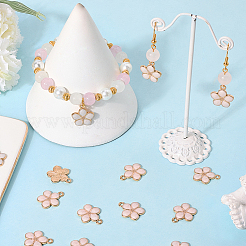 30Pcs Light Gold Plated Alloy Enamel Pendants&nbsp;ENAM-SC0006-75B