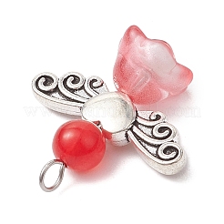 Pearlized Glass Pearl Bead Pendants&nbsp;PALLOY-JF03205-02