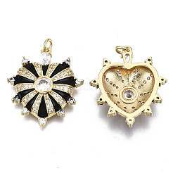 Brass Micro Pave Cubic Zirconia Pendants&nbsp;X-ZIRC-N039-055A-NF