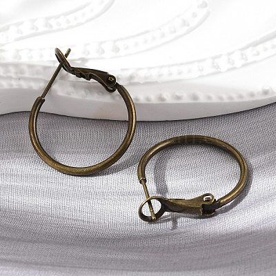 Brass Hoop Earrings&nbsp;KK-I665-26A-AB-1