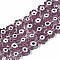 Handmade Lampwork Beads Strands, Flower with Evil Eye, Old Rose, 6~7x6~7.5x3mm, Hole: 0.7mm, about 63~65pcs/strand, 15.75 inch~15.94 inch(40~40.5cm)