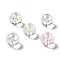 UV Plating Rainbow Iridescent Acrylic Beads, Round, Clear, 15~15.5x15.5~16mm, Hole: 2.7mm