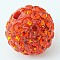 Grade A Round Pave Disco Ball Beads, Polymer Clay Rhinestone Beads, Hyacinth, 10mm, Hole: 1.2~1.7mm