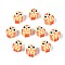 Handmade Polymer Clay Beads, Owl, Champagne Yellow, 9~10.5x8~10x4~5mm, Hole: 1.6mm