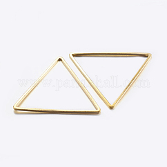 Brass Linking Rings, Plated, Triangle, Golden, 13x15x1mm, Inner Diameter: 11x12mm