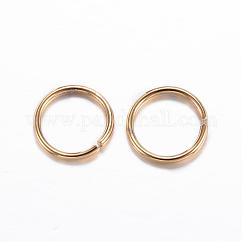 304 Stainless Steel Open Jump Rings, Round, Real 18K Gold Plated, 13x1.5mm, 15 Gauge, Inner Diameter: 10mm