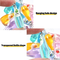 10Pcs 5 Colors Transparent Resin Pendants&nbsp;RESI-YW0005-28