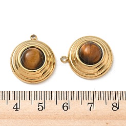 Natural Tiger Eye Pendants&nbsp;STAS-G397-07G-03