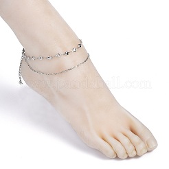 Tarnish Resistant 304 Stainless Steel Multi-Strand Anklets&nbsp;AJEW-AN00322