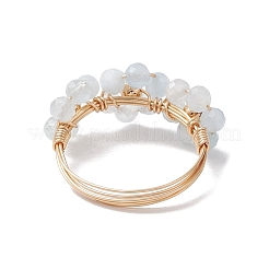Natural Aquamarine Finger Rings&nbsp;RJEW-TA00198-04