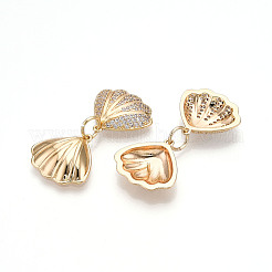 Brass Micro Pave Cubic Zirconia Pendants&nbsp;X-ZIRC-T016-13