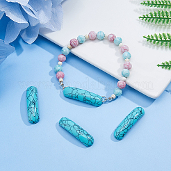 4Pcs Dyed Synthetic Turquoise Bridge Connector Charms&nbsp;TURQ-DC0001-05