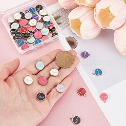 72Pcs 12 Styles Mother's Day Alloy Enamel Charms&nbsp;ENAM-GA0001-16