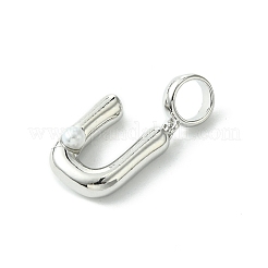 Rack Plating Brass with ABS Plastic Pearl European Dangle Charms&nbsp;KK-G501-02U-P