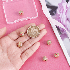 6Pcs Brass Micro Pave Cubic Zirconia Beads&nbsp;KK-PH0011-81
