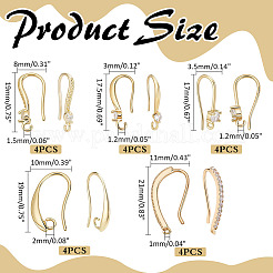 20Pcs 5 Styles Brass Cubic Zirconia Earring Hooks&nbsp;KK-ME0002-56