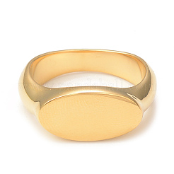 Ion Plating(IP) 304 Stainless Steel Oval Signet Ring for Women&nbsp;RJEW-I096-27G