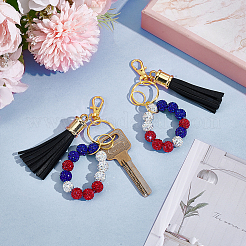 Polymer Clay Rhinestone Beads Keychain&nbsp;KEYC-PH01532