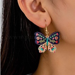 Butterfly Printed Acrylic Dangle Earrings&nbsp;FS-WGF5F7A-01