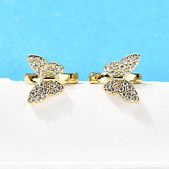 Butterfly Brass Hoop Earrings&nbsp;EJEW-S256-04A-G