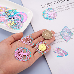 40Pcs 10 Style 201 & 304 Stainless Steel Pendants&nbsp;STAS-BY0001-16