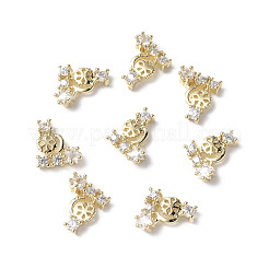 Brass Micro Pave Clear Cubic Zirconia Cabochons&nbsp;KK-A174-13G