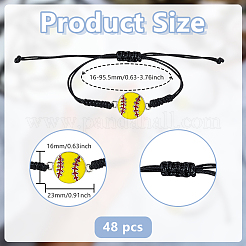 48Pcs Baseball Alloy Link Bracelets&nbsp;BJEW-GO0001-21