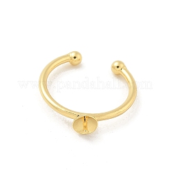 Brass Open Cuff Ring Settings&nbsp;KK-G518-04G-02