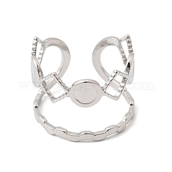 304 Stainless Steel Ring Components&nbsp;RJEW-P188-01C-P