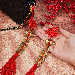 2Pcs Polyester Tassel & Chinese Knot Pendant&nbsp;HJEW-FH0001-64A