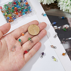 90Pcs 15 Colors Transparent Electroplate Glass Pendants&nbsp;PALLOY-FH00173