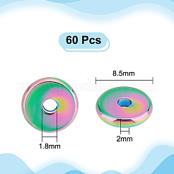 60Pcs 201 Stainless Steel Beads&nbsp;STAS-UN0051-96